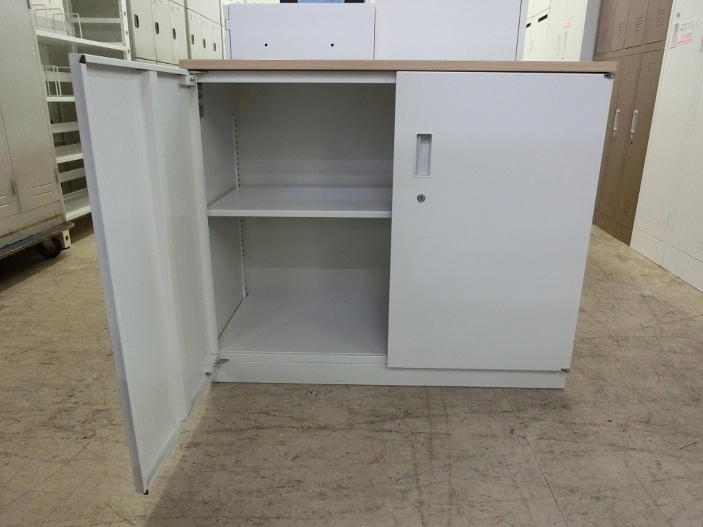 【イトーキ】天板付き2段両開き書庫　ホワイト（SY-73）